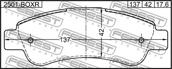 FEBEST 2501-BOXR Brake Pad Set, disc brake